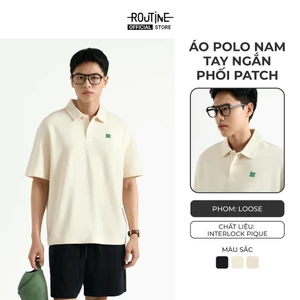 Áo Polo Nam Tay Ngắn Vải Cotton Phối Patch Form Loose - Routine 10S25POL020