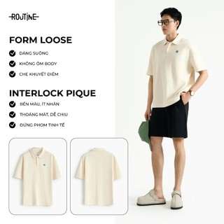 [🔥HOT] Áo Polo Nam Tay Ngắn Vải Cotton Phối Patch Form Loose - Routine 10S25POL020