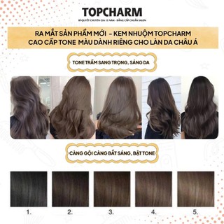 [CAO CẤP] Thuốc nhuộm tóc  ĐỎ ÁNH TÍM không tẩy tóc, tặng kèm gói dưỡng và bộ dụng cụ tại nhà TOPCHARM-CHAMIS