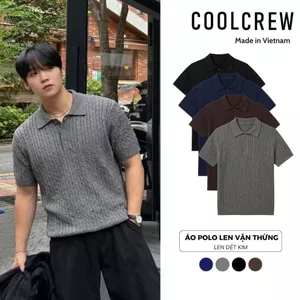 Áo Polo Len Vặn Thừng Dệt Kim 𝐂𝐎𝐎𝐋𝐂𝐑𝐄𝐖 Ngắn Tay Gân Nổi Form Regular Fit Phong Cách Tối Giản Hàn Quốc - ALH06 APN104