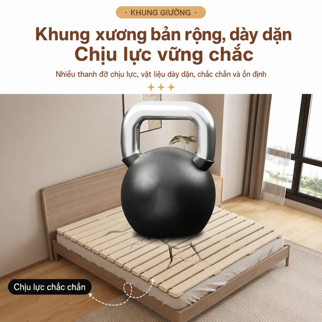 Giường Pallet Gấp Gọn Gỗ Thông CONOCO Không Cần Lắp Đặt Thoáng Khí Chống Ẩm Mốc