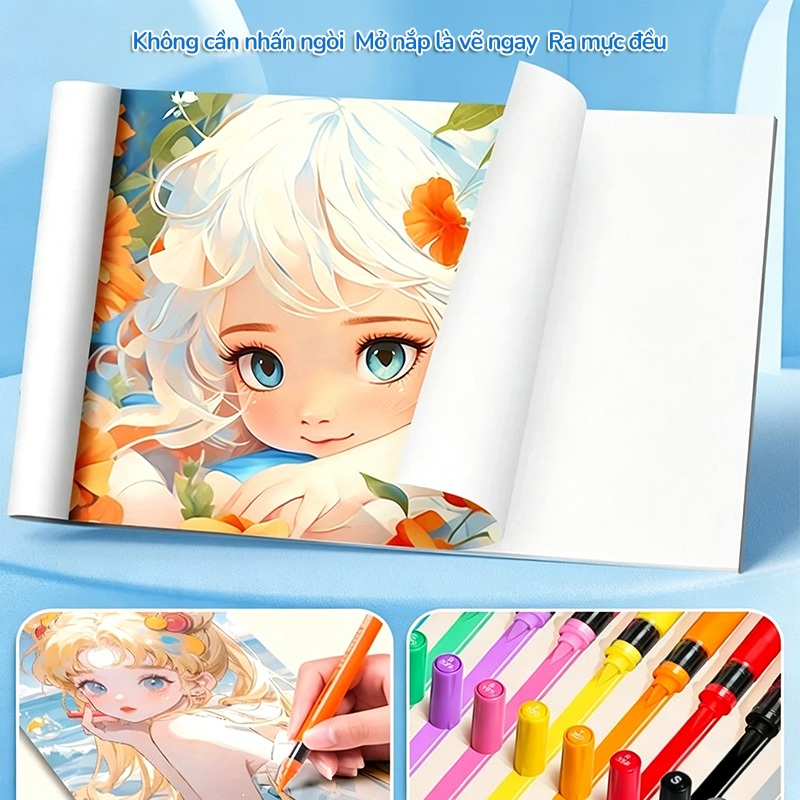 Acrylic Marker Set Cho Bé Vẽ Tranh Màu Sắc Tươi Sáng Hộp 12/24/36/48 Màu Dụng Cụ Học Tập Không Lem Chống Nước