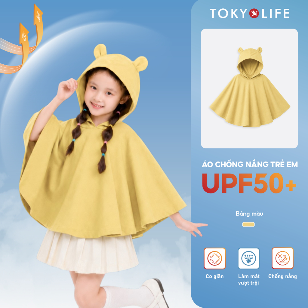 Áo khoác đa năng chống nắng trẻ em TOKYOLIFE tai gấu trang trí đi học đi chơi 40006067