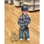 Bộ Sơ Mi Kẻ Caro Dài Tay Phối Quần Jeans Phong Cách Năng Động Cho Bé _ B57/Bộ Smi caro - MOONIEKID