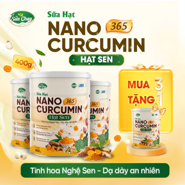 [Mua 3 Tặng 1 Hộp 400g] Sữa Hạt Nano Curcumin Hạt Sen Chính Hãng, Sữa Nghệ Hạt Sen Hỗ Trợ Tiêu Hoá, Sữa Dạy Dày