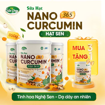 [Mua 3 Tặng 1 Hộp 850g] Sữa Hạt Nano Curcumin Hạt Sen Chính Hãng, Sữa Nghệ Hạt Sen Hỗ Trợ Tiêu Hoá, Sữa Dạy Dày