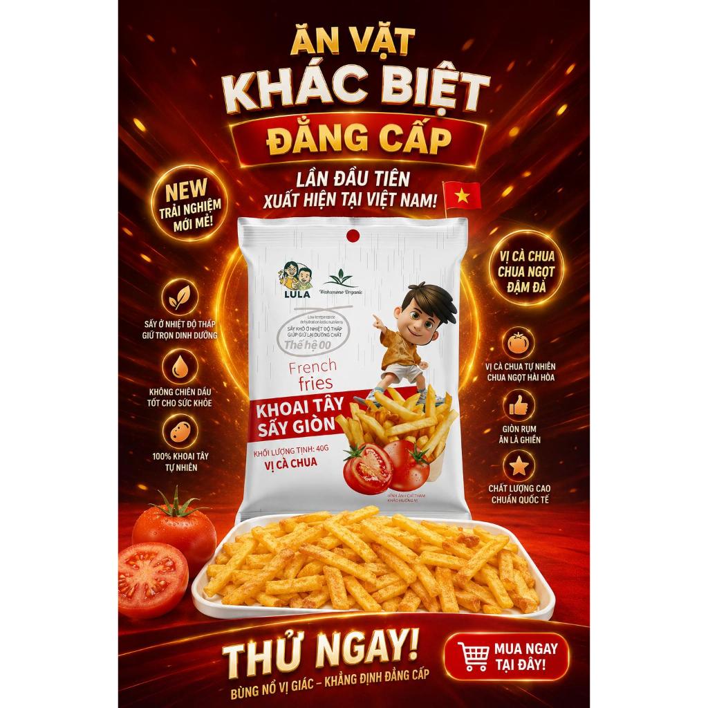Trái cây-rau củ sấy giòn Wakamono Organic, Ăn vặt healthy, Giòn rụm từng miếng