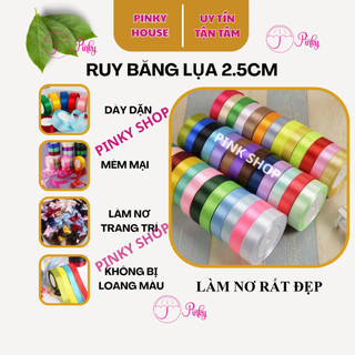 Ruy băng lụa 2.5cm Satin Vải Cuộn 22 Mét Đa Dạng Màu Sắc | Làm Phụ Kiện Handmade, Kẹp Tóc, Làm Nơ, Ry Băng Đẹp Giá Rẻ