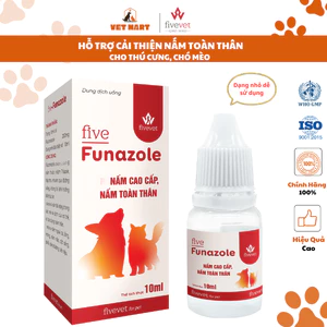 Five-Funazole Hỗ trợ cải thiện nấm toàn thân cho chó mèo, có thể uống hoặc trộn thức ăn (Lọ 20ML)