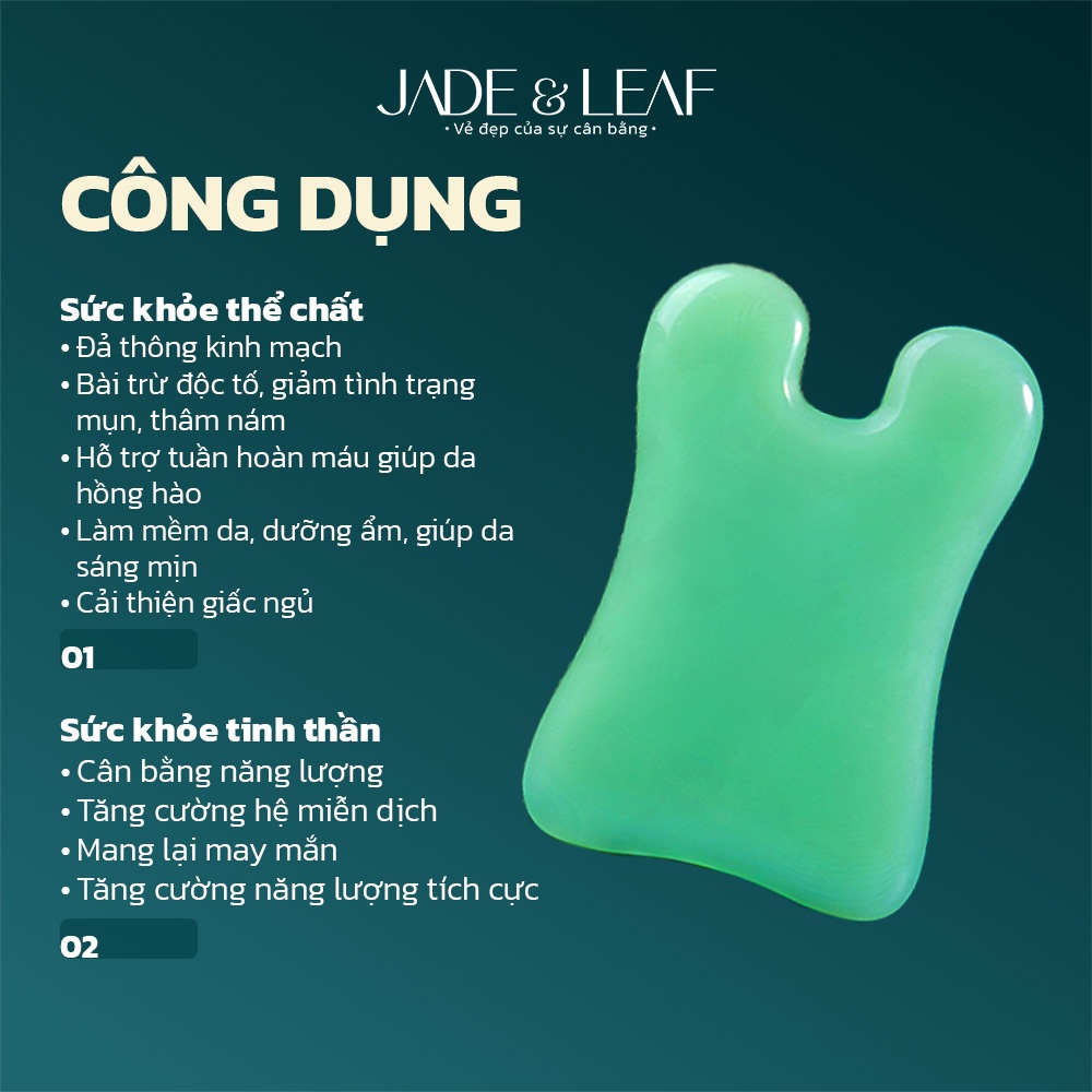 Đá Massage Mặt Guasha Jade&Leaf Đá Thạch Anh Thiên Nhiên Hình Tai Thỏ Nâng Cơ Mát Xa Hỗ Trợ Ngủ Ngon