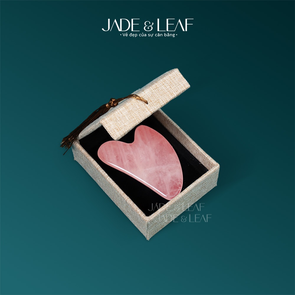 Đá Massage Mặt Guasha Jade&Leaf Thép Không Gỉ Nâng Cơ Mặt Mát Xa Hỗ Trợ Giấc Ngủ Thư Giãn Da Mặt