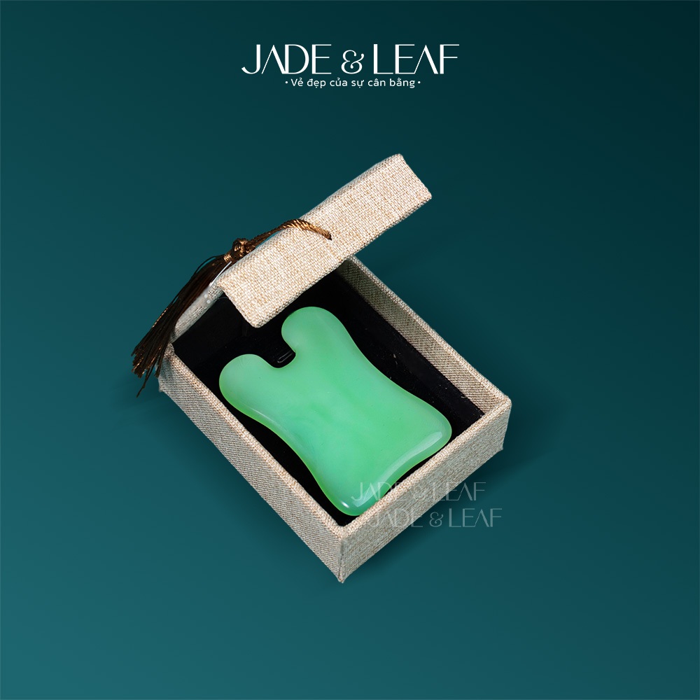 Đá Massage Mặt Guasha Jade&Leaf Đá Thạch Anh Thiên Nhiên Hình Tai Thỏ Nâng Cơ Mát Xa Hỗ Trợ Ngủ Ngon