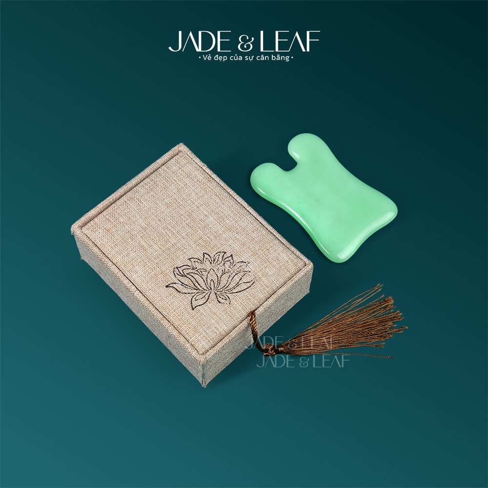 Đá Massage Mặt Guasha Jade&Leaf Đá Thạch Anh Thiên Nhiên Hình Tai Thỏ Nâng Cơ Mát Xa Hỗ Trợ Ngủ Ngon