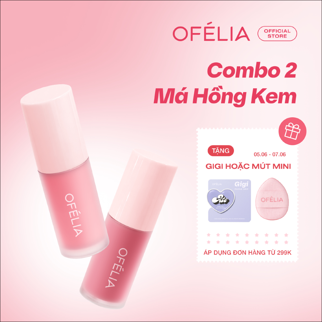 [LS] Combo 2 Má Hồng Kem OFÉLIA Lolli Liquid Blush (4.6g x 4.6g)
