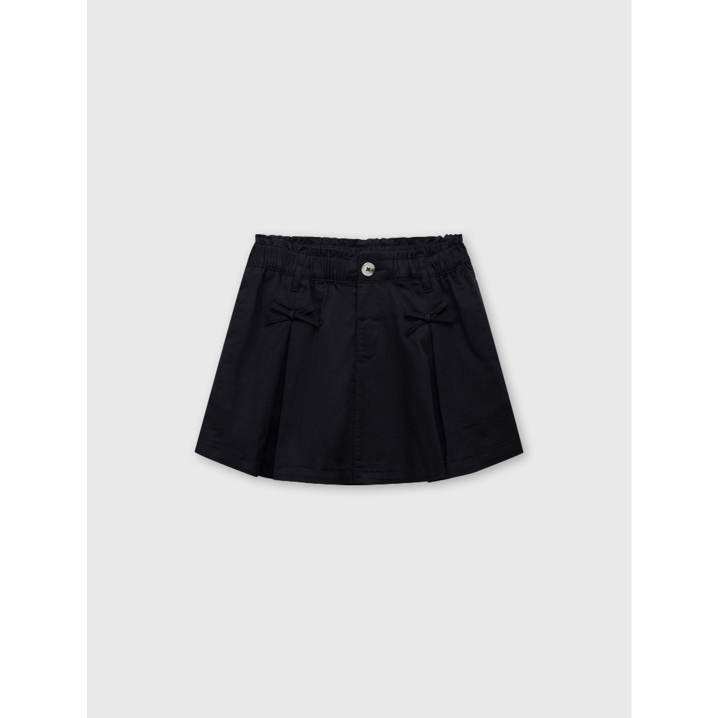 Quần short bé gái CANIFA quần giả váy xếp ly đính nơ cạp chun co giãn 1BS26S001