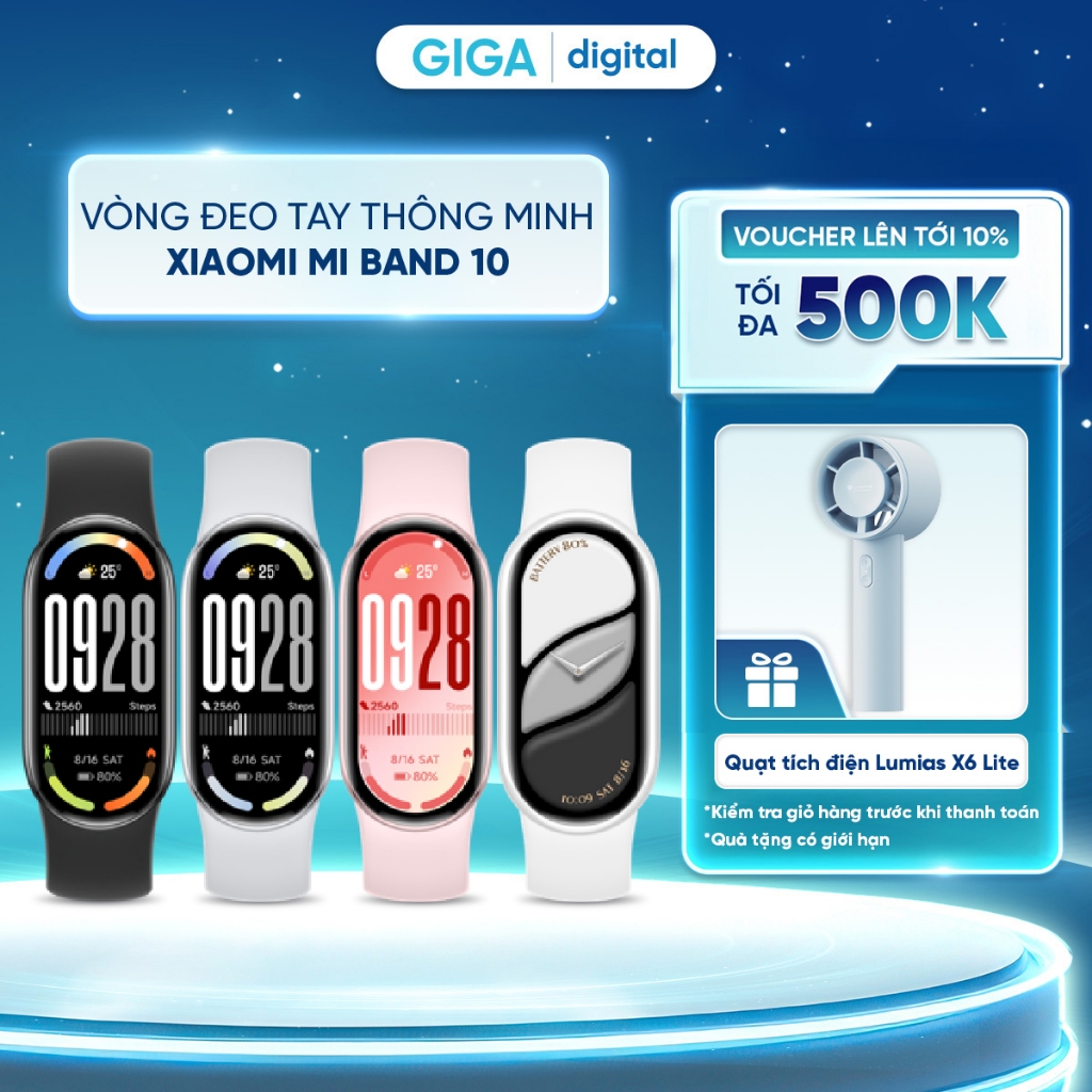 [ƯU ĐÃI MỞ BÁN] Đồng hồ thông minh Xiaomi Smart Band 10 - Màn hình Amoled 1.72" - Kháng nước 5ATM - Bảo hành 12 tháng