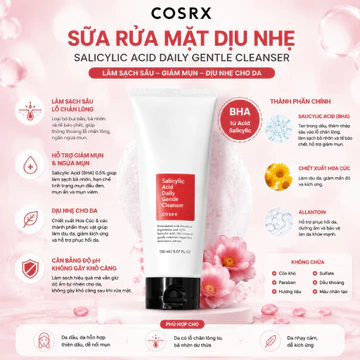 COSRX Sữa rửa mặt Salicylic Acid Daily Gentle Cleanser 150ml