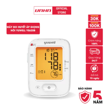 Máy đo huyết áp điện tử bắp tay chính hãng YUWELL YE620B - [Nhập khẩu chính hãng - Bảo hành 5 năm]