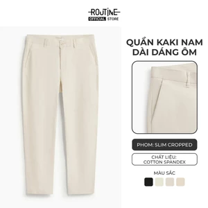 Quần Kaki Nam Cotton Trơn Form Slim Cropped - Routine 10S25PCA015
