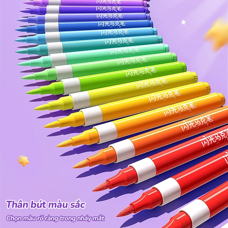 Bút Màu Màu Acrylic Marker Nhiều Màu Tranh Vẽ Cho Bé Ngòi Brush Combo Hộp Đa Dạng Màu Sắc Vẽ Được Trên Mọi Chất Liệu