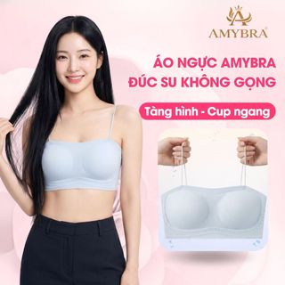 [ AMYBRA BST HÈ ] Áo Ngực Nữ AMYBRA Không Gọng Đúc Su Mềm Mịn, Áo Lót Nữ Đệm 1.5Cm Dây Mảnh Cúp Ngang Tàng Hình A2608