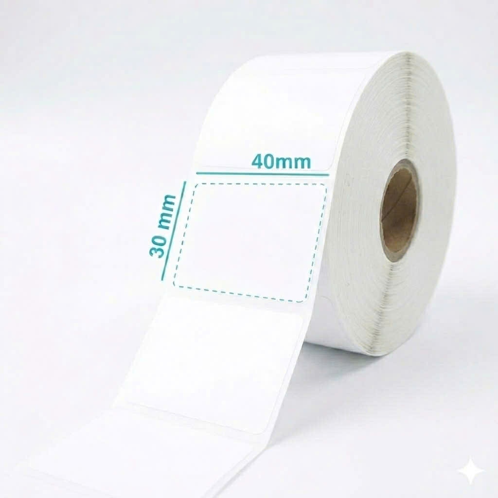 Tem trà sữa 40x30mm Tem mã vạch 40*30 4x3 Nhãn dán ly 4*3 Cuộn 800 Tem 30*40 giấy in nhiệt 30x40 Decal 40x30 giấy nhiệt