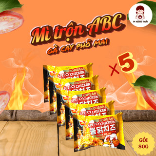 [Lốc 5 gói tặng 1 gói] Mì trộn gà cay phô mai ABC 80g ăn liền dễ chế biến tiện lợi - Hàng Indonesia