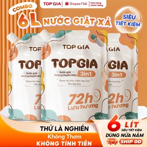 Nước Giặt Xả TopGia 3in1 Hương Huyền Diệu Dịu Thơm Túi 2L, Làm Sạch Sâu, Lưu Hương 72H
