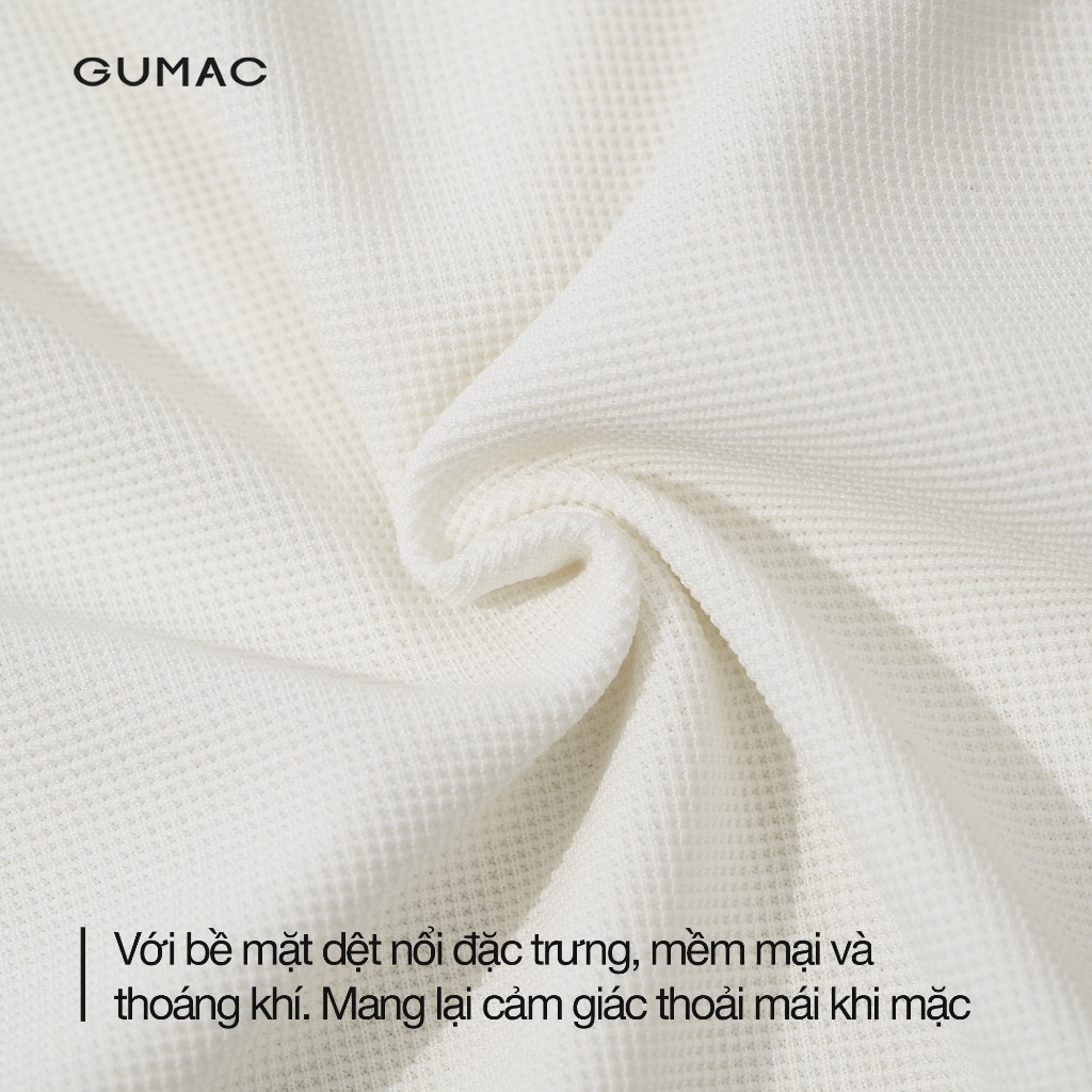 Áo Polo Nữ GUMAC Form Lửng Chất Thun Tổ Ong Bo Tay Phối Kiểu Sọc Thoáng Mát Trẻ Trung APG01024