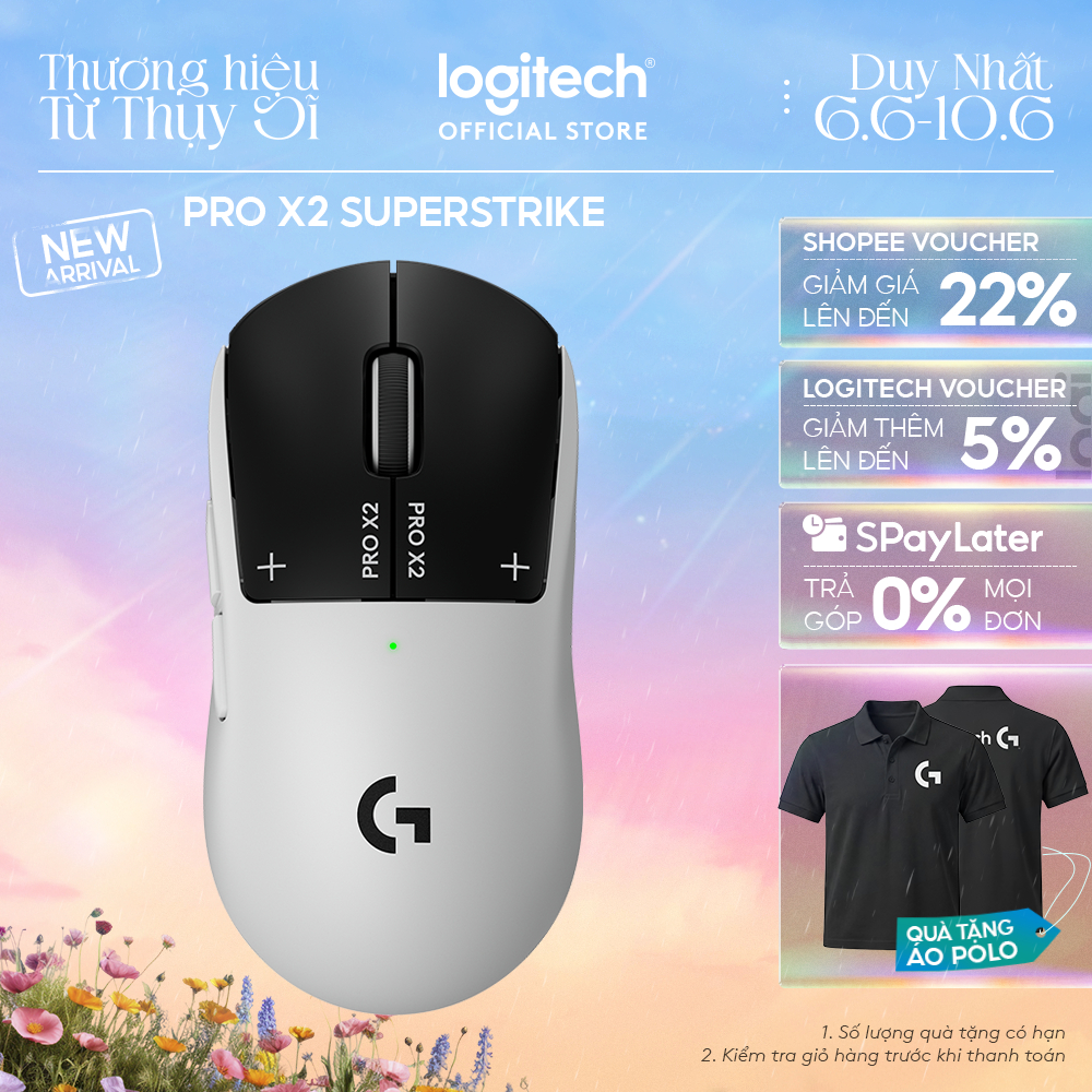 Chuột Gaming không dây Logitech G Pro X2 SUPERSTRIKE LIGHTSPEED - Siêu nhẹ 61g, hiệu suất nhanh, USB-C