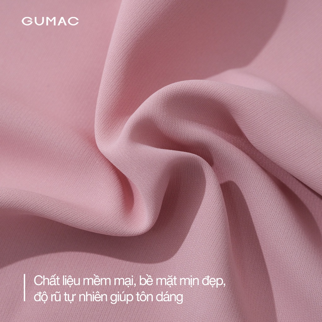 Áo Sơ Mi Nữ Tay Ngắn GUMAC Form Regular Cơ Bản Chất Lụa Mango Mềm Mát Bae00002 - AF05047