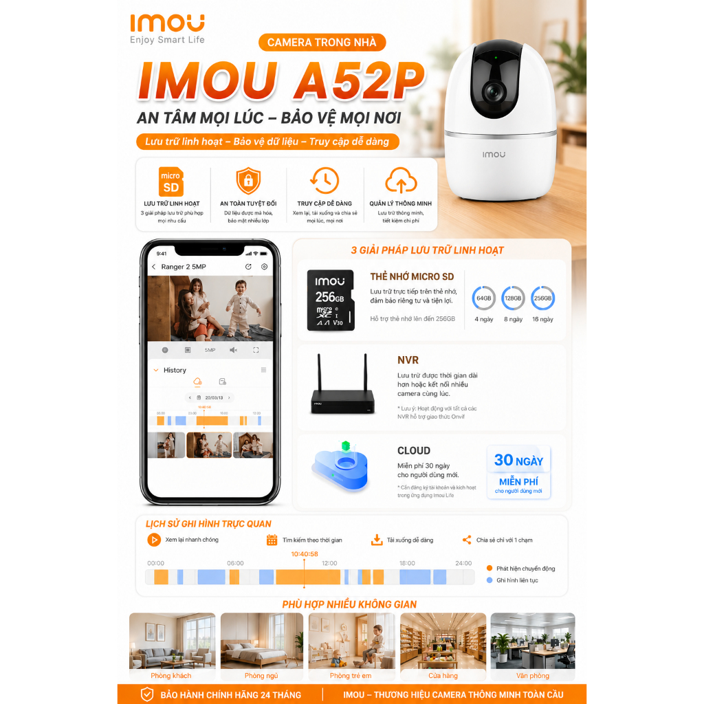 Camera IP IMOU A32EP & A52P (5MP 3K) - Quay Quét, Đàm Thoại 2 Chiều - Bảo Hành 24 Tháng | BigBuy360 - bigbuy360.vn