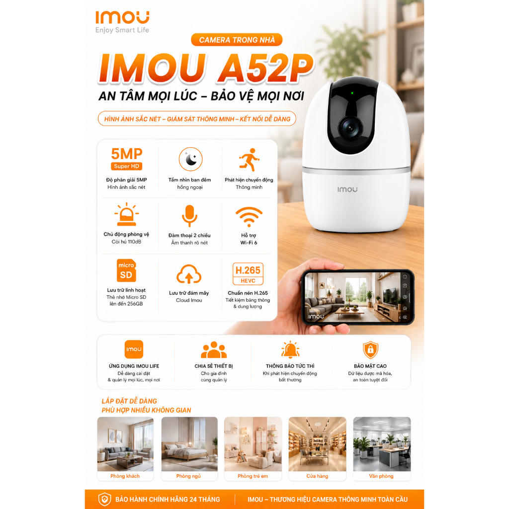 Camera IP IMOU A32EP & A52P (5MP 3K) - Quay Quét, Đàm Thoại 2 Chiều - Bảo Hành 24 Tháng | BigBuy360 - bigbuy360.vn