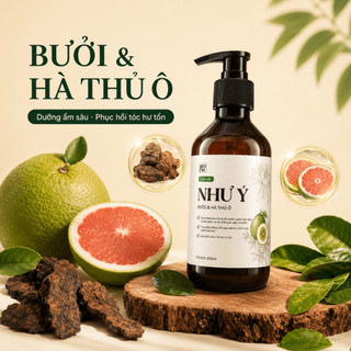 Cặp dầu gội xả bưởi hà thủ ô Như Ý 300ml dành cho tóc xơ yếu, gãy rụng, giúp tóc chắc khỏe mềm mượt
