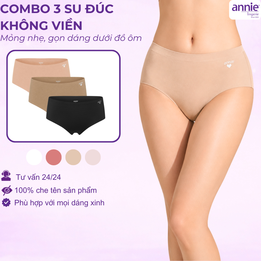 Set 3 Quần Lót Nữ Quần Chip Nữ Chất Su Đúc Lạnh Không Đường May Mỏng Nhẹ Thoáng Mát Ngày Hè QE4595