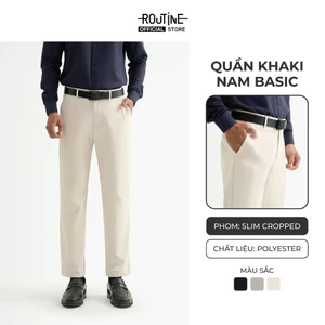 Quần Dài Kaki Nam Vải Dobby Texture Form Slim Cropped - Routine 10S25PCA010