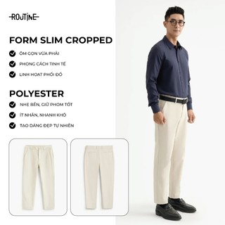 [🔥HOT] Quần Dài Kaki Nam Vải Dobby Texture Form Slim Cropped - Routine 10S25PCA010