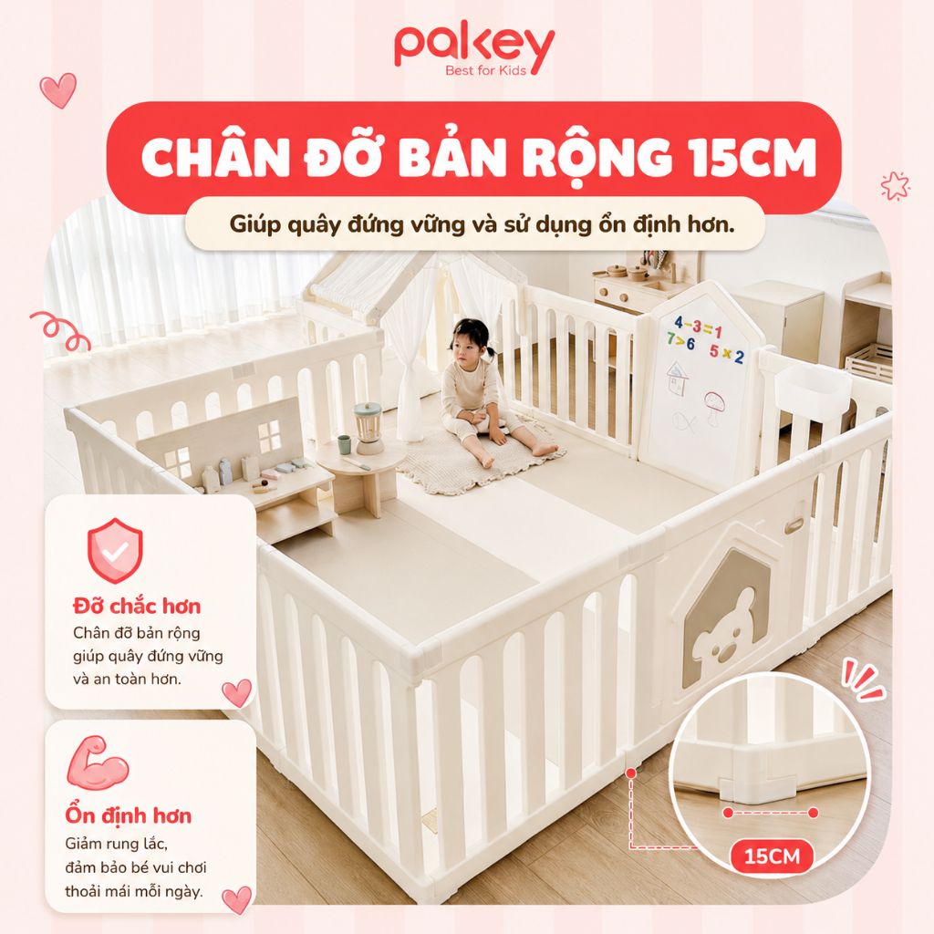 [MỚI] Quây Cũi Nhựa Cho Bé Kiểu Dáng Nhật Bản Chiều Cao Vượt Trội 67Cm, Quây Cũi Nhựa Pakey Cao Cấp Mẫu Mới