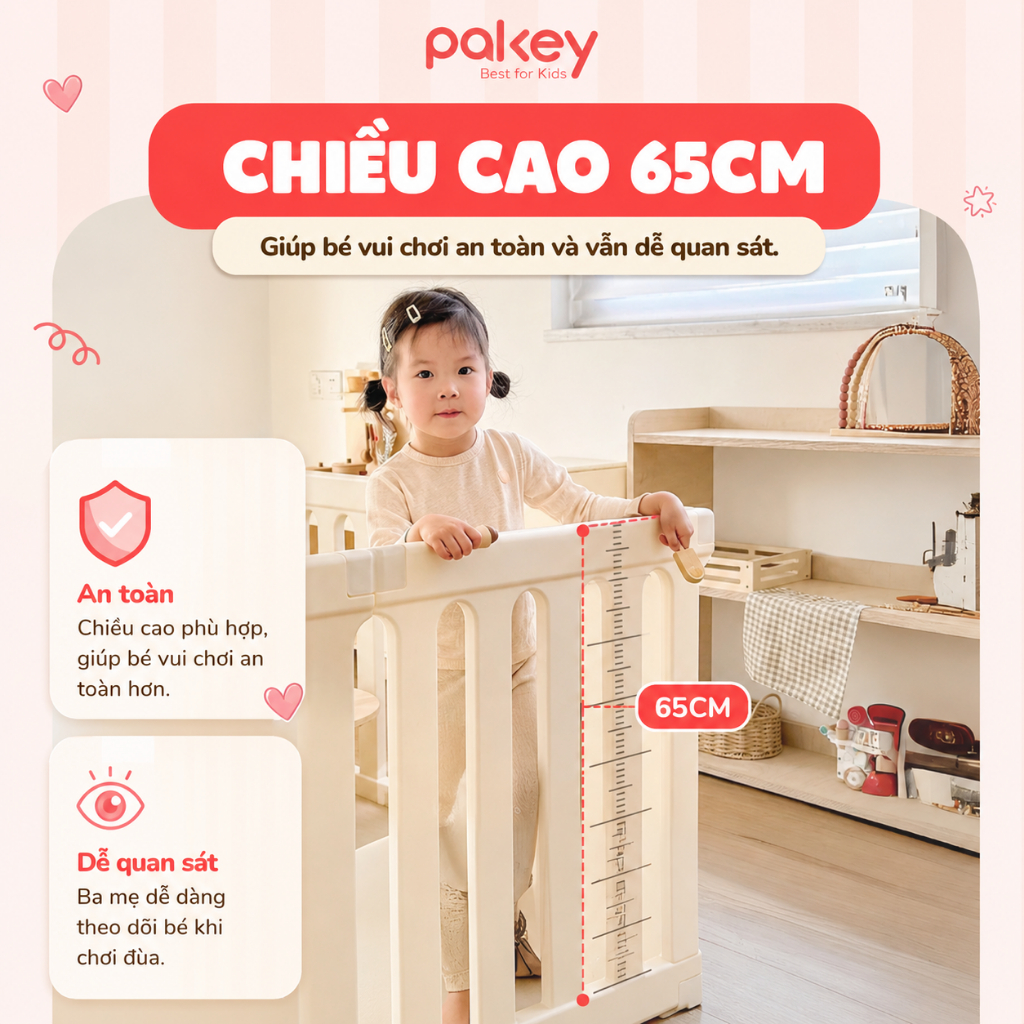 [MỚI] Quây Cũi Nhựa Cho Bé Kiểu Dáng Nhật Bản Chiều Cao Vượt Trội 67Cm, Quây Cũi Nhựa Pakey Cao Cấp Mẫu Mới