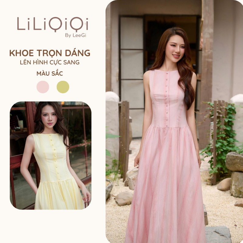 Váy Dài Nhẹ Nhàng Hoạ Tiết Dáng Suông Dài Thanh Lịch Nữ Tính Phù Hợp Đi Làm Đi Chơi LiLiQiQi By CayLeo - VL12