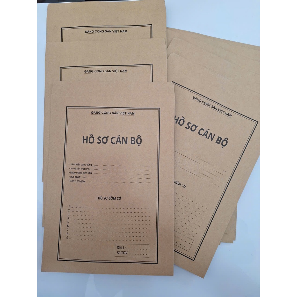 Hồ Sơ Cán Bộ Định Lượng 170Gsm Hàng Dày Sỉ In Theo Yêu Cầu