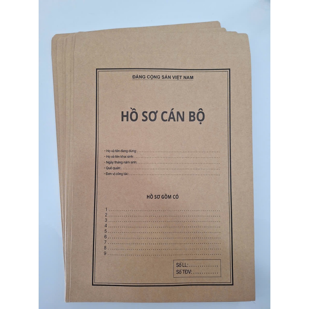 Hồ Sơ Cán Bộ Định Lượng 170Gsm Hàng Dày Sỉ In Theo Yêu Cầu