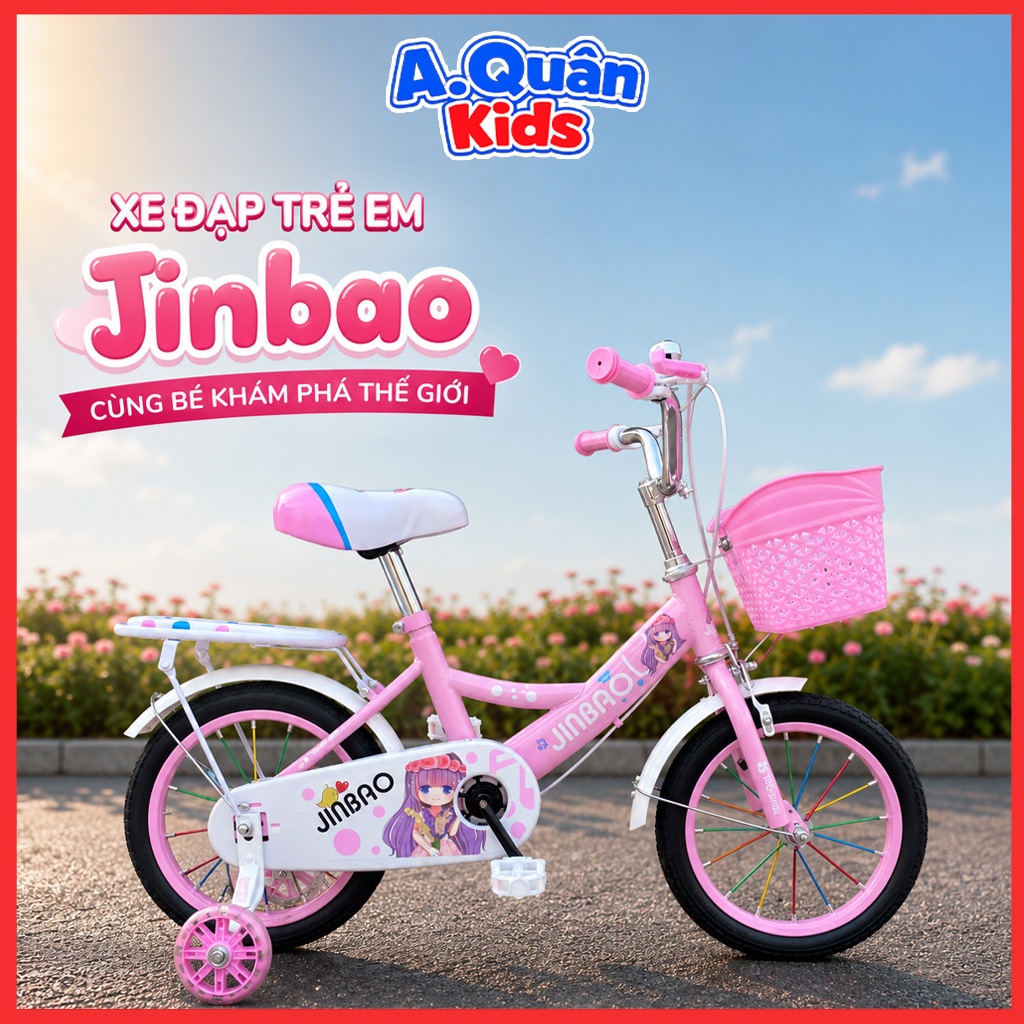 Xe đạp trẻ em Xe đạp Nữ Jinbao giá rẻ 12-14-16inch Anh Quân Kids