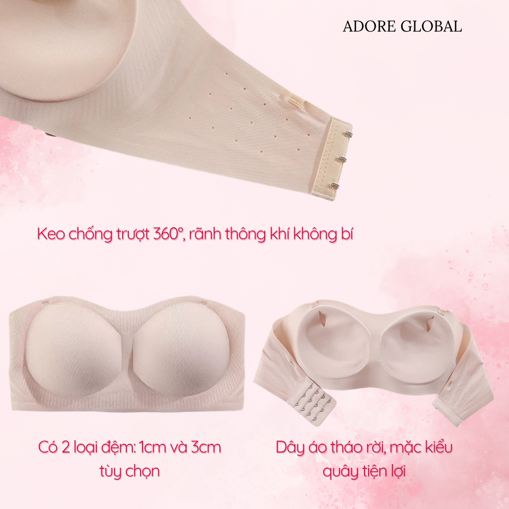Áo Lót Chống Tụt Tàng Hình Adore AD010 Chất Su Đúc Không Gọng Có Đệm Mút Thoáng Khí