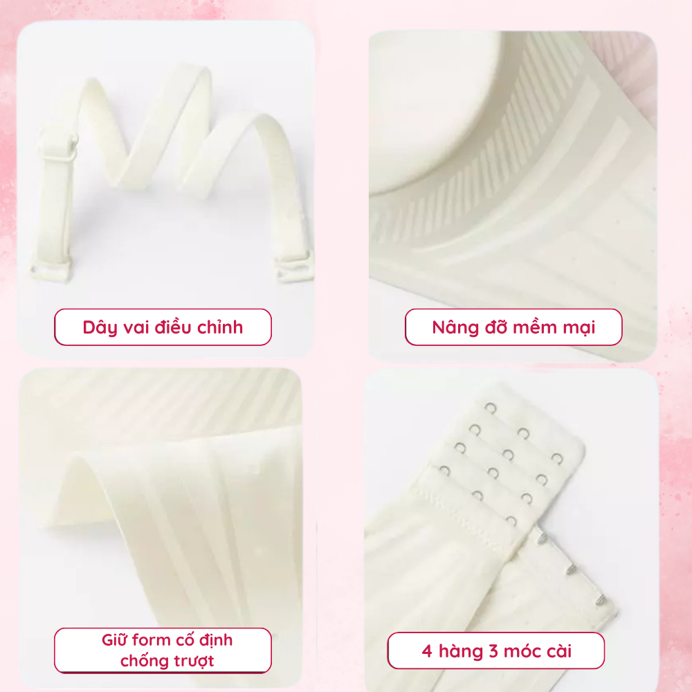 Áo Lót Chống Tụt Tàng Hình Adore AD010 Chất Su Đúc Không Gọng Có Đệm Mút Thoáng Khí