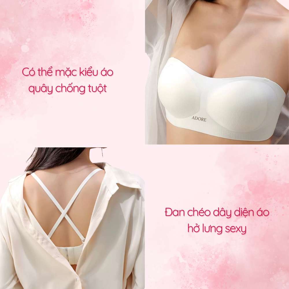 Áo Lót Chống Tụt Tàng Hình Adore AD010 Chất Su Đúc Không Gọng Có Đệm Mút Thoáng Khí