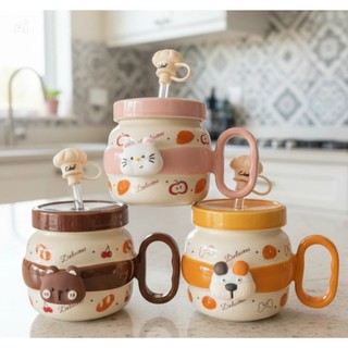 Ly sứ dễ thương, lạ mắt và độc đáo, thích hợp làm quà tặng, có ống hút và hộp A451-1