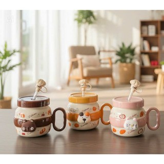 Ly sứ dễ thương, lạ mắt và độc đáo, thích hợp làm quà tặng, có ống hút và hộp A451-1