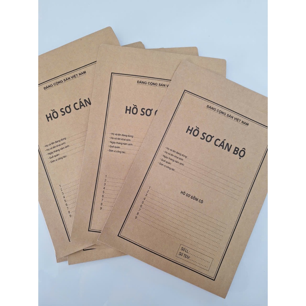 Hồ Sơ Cán Bộ Định Lượng 170Gsm Hàng Dày Sỉ In Theo Yêu Cầu