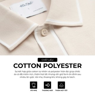 Áo Polo Nam Tay Ngắn Vải Cotton Phối Cổ Và Nẹp Form Fitted - Routine 10S25POL013